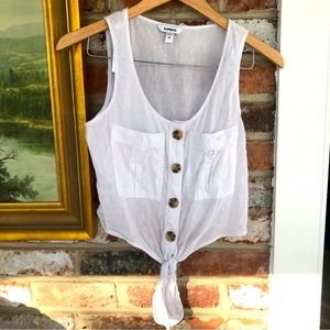 Express Linen Crop Top